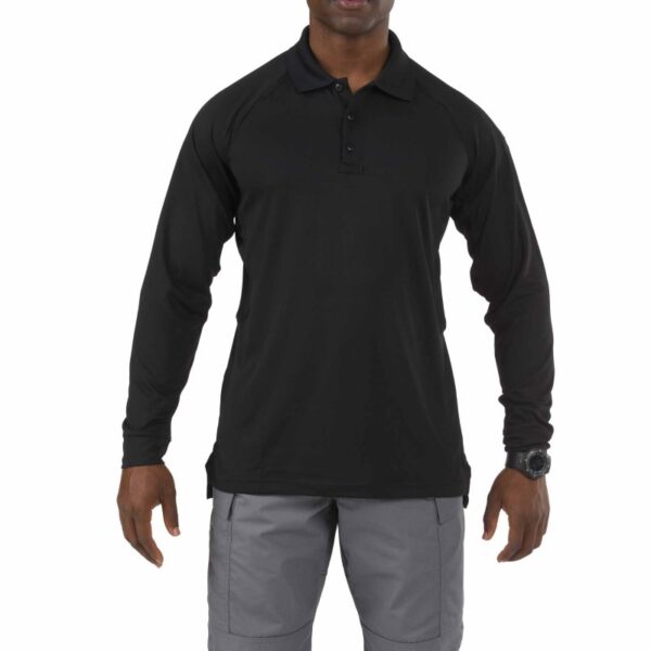 5.11 Performance Long Sleeve Polo - Black - Front