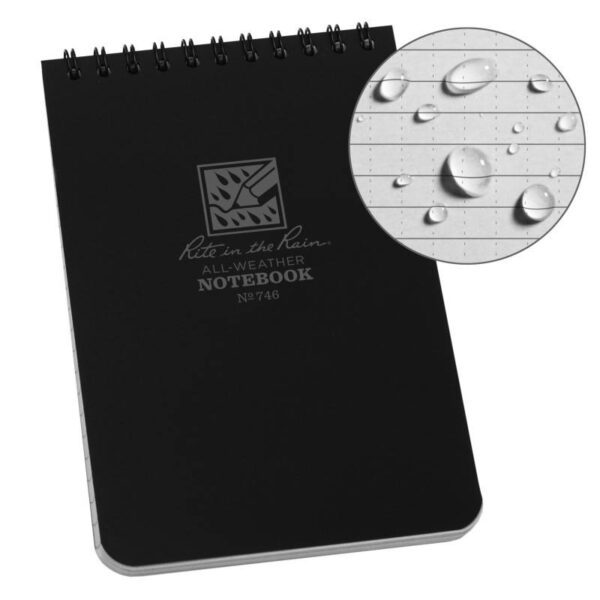 RITR Top Spiral 4 X 6 Notebook - Black