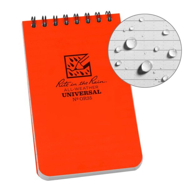 RITR Top Spiral 3 X 5 Notebook - Orange