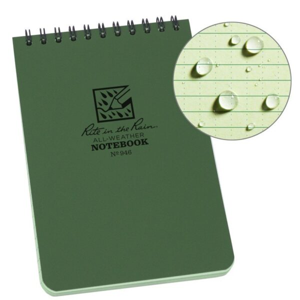 RITR Top Spiral 4 X 6 Notebook - Olive