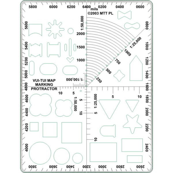 Military Template Tech Vui-Tui Map Marking Protractor 2