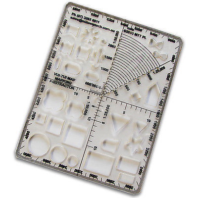Military Template Tech Vui-Tui Map Marking Protractor