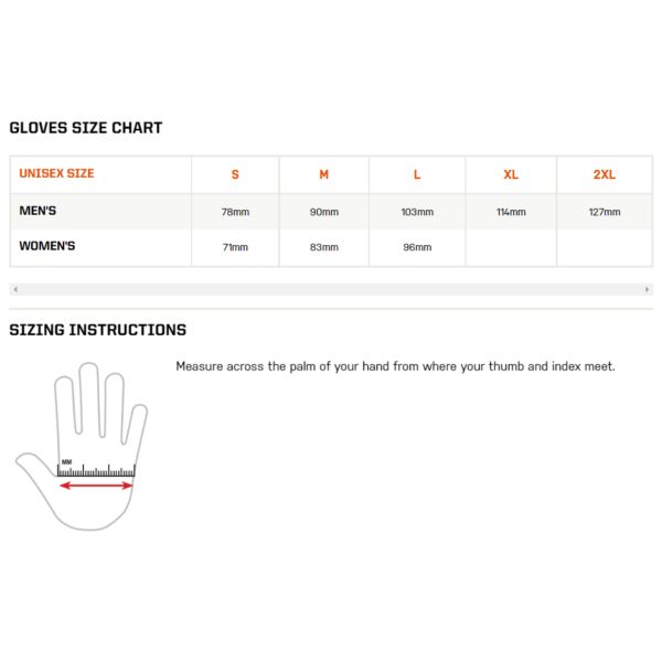 5.11 Tactical Glove Sizing Chart
