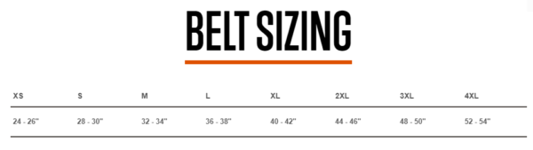 5.11 Tactical Belt Sizing Chart