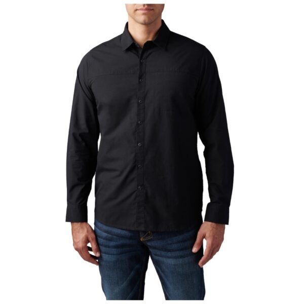 5.11 Igor Solid Long Sleeve Shirt - Black - Front 2