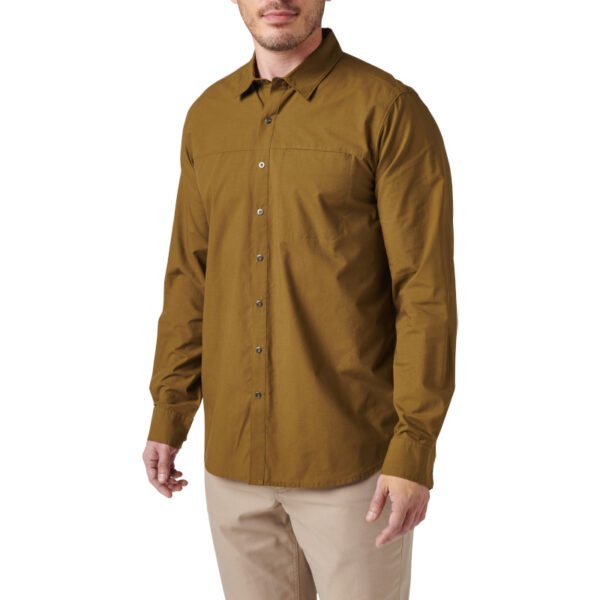 5.11 Igor Solid Long Sleeve Shirt - Field Green - Front